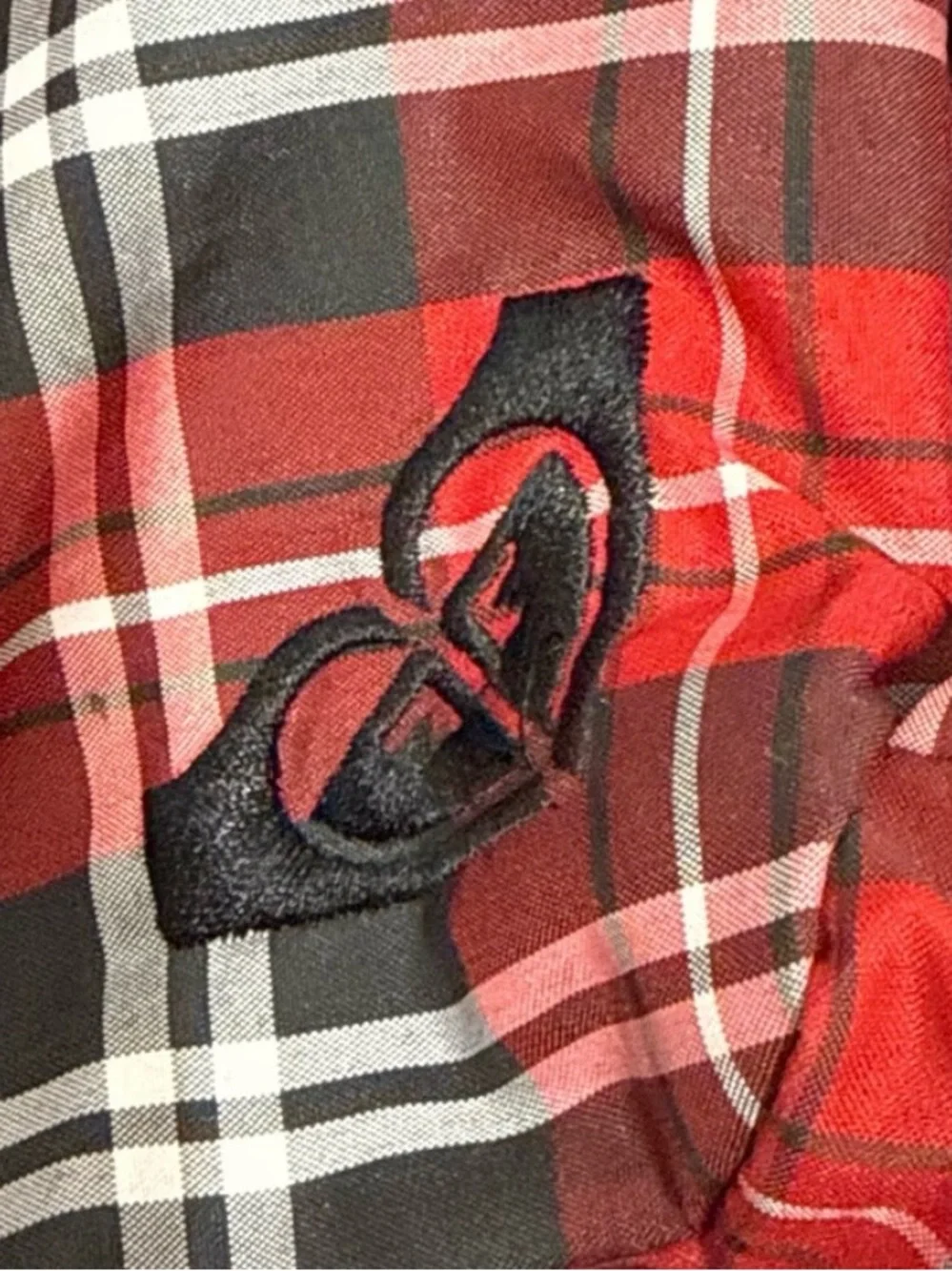 Roxy Y2K Red White Black Plaid Tote Bag Purse Button Close Lined Zip Pocket - Picture 2 of 8
